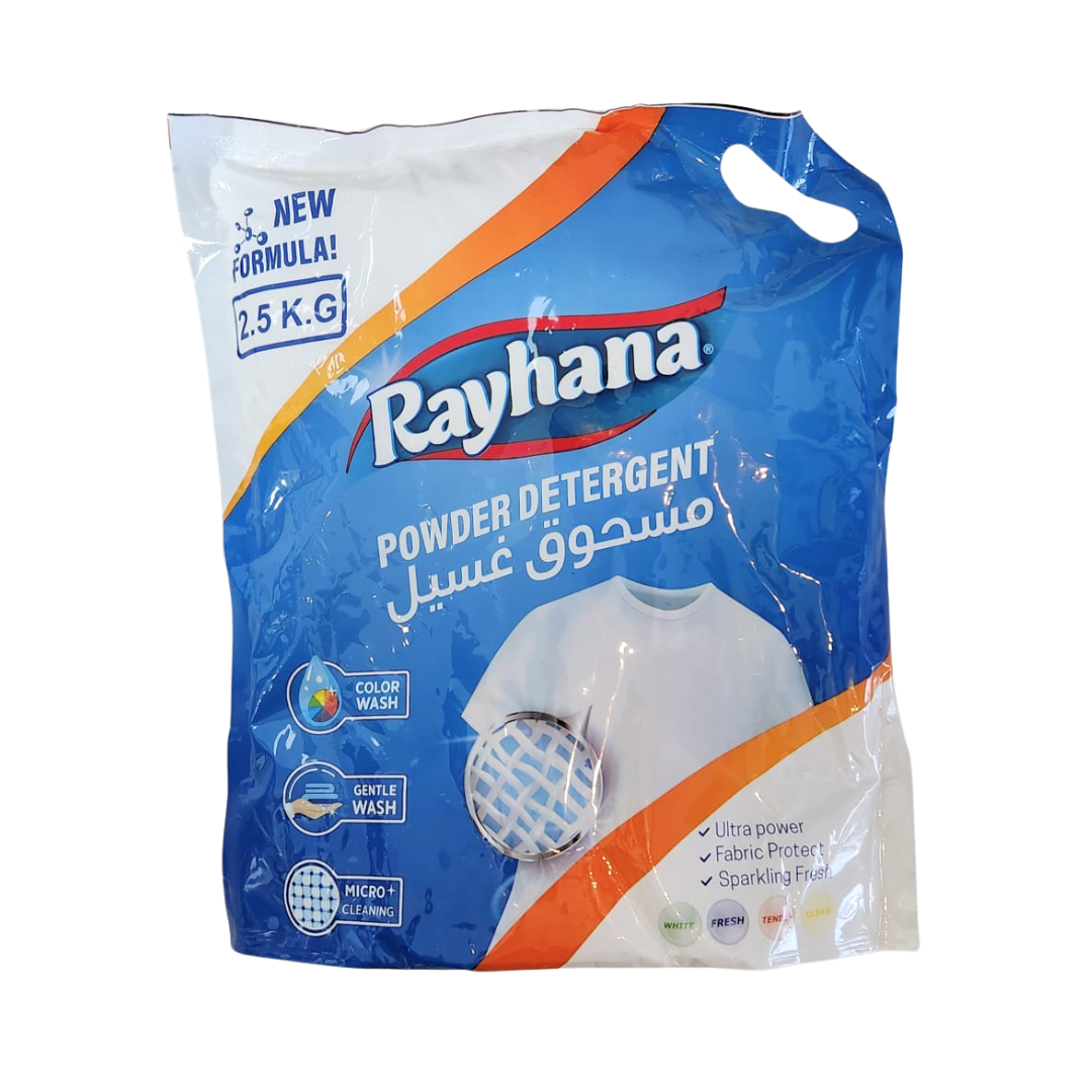 Rayhana Top loaded Automatic Laundry Detergent 2.5Kg - For white and colored only not dark